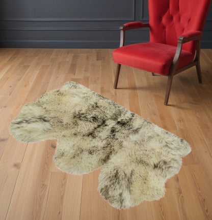 3' x 5' Trio Brown Ombre Natural Sheepskin Area Rug