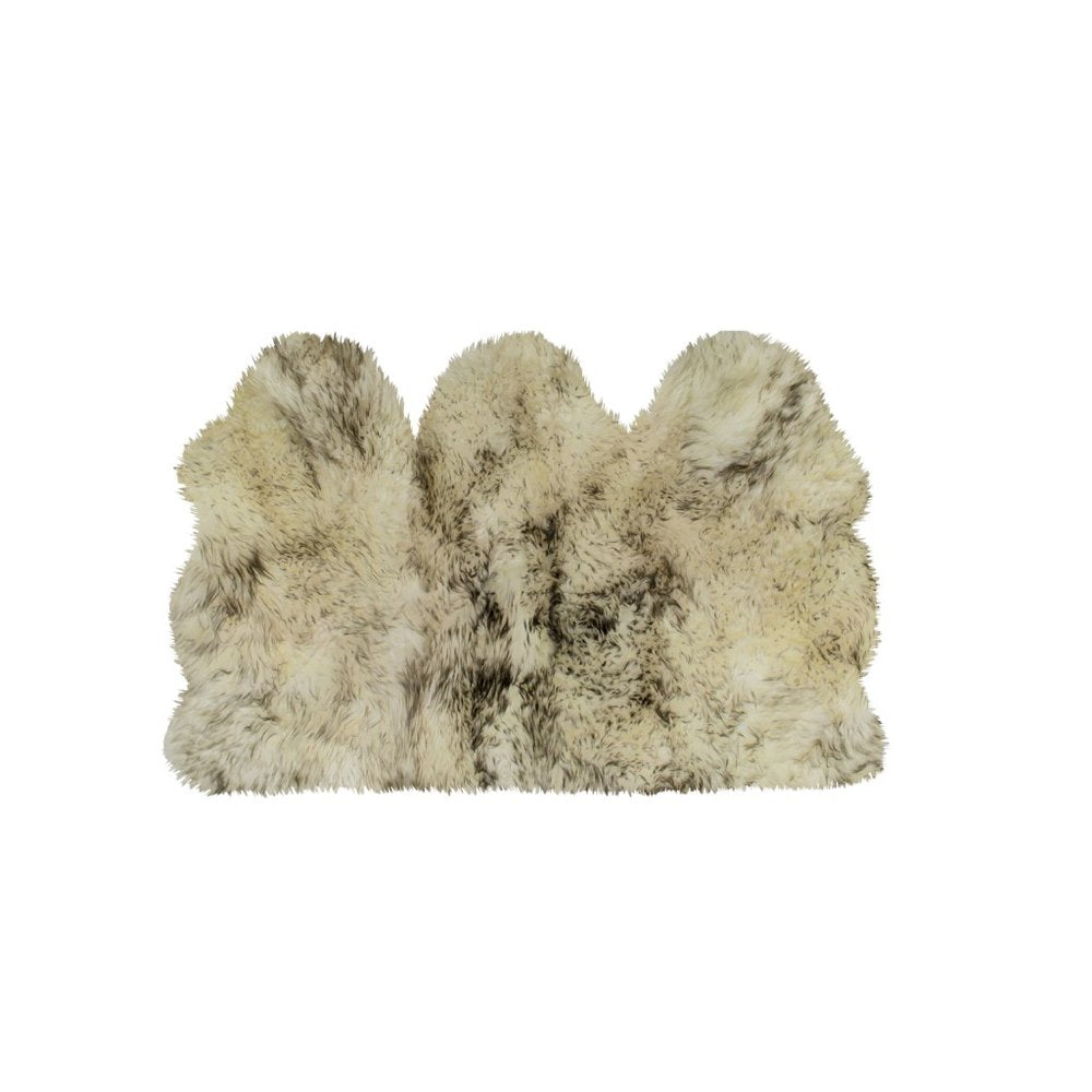 3' X 5' Brown Ombre Natural Sheepskin Area Rug