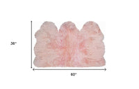 3' x 5' Pink Natural Sheepskin Area Rug — sheepskin area rug 3