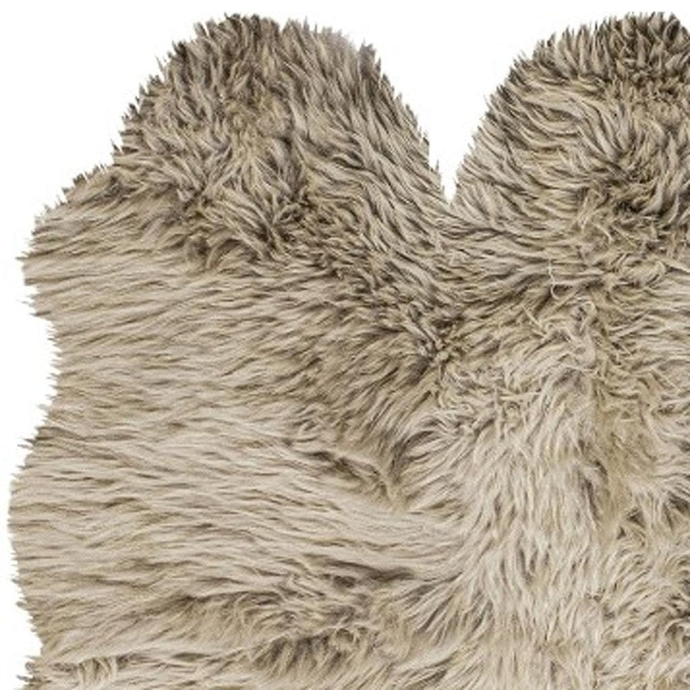 3' X 5' Taupe Natural Sheepskin Area Rug