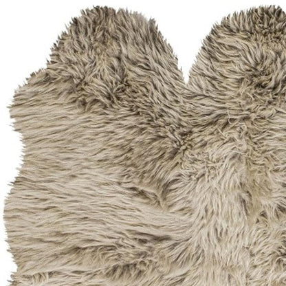 3' X 5' Taupe Natural Sheepskin Area Rug