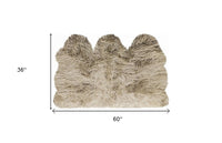 3' x 5' Taupe Natural Sheepskin Area Rug — sheepskin area rug 3