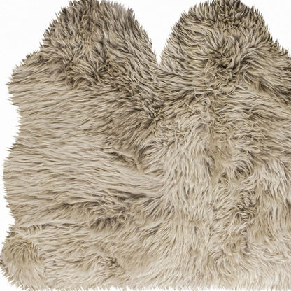 3' x 5' Trio Taupe Natural Sheepskin Area Rug