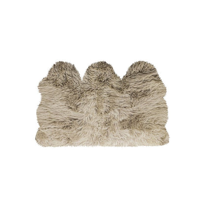 3' X 5' Taupe Natural Sheepskin Area Rug