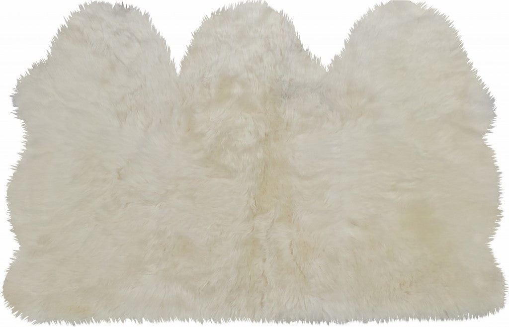 3' x 5' Trio Natural Sheepskin Area Rug