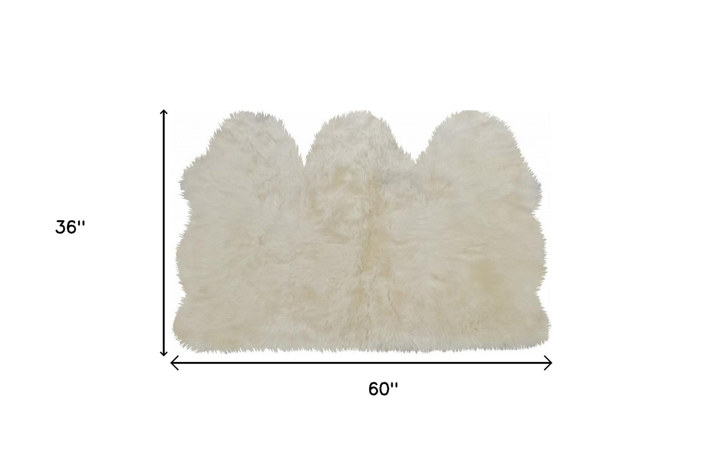 3' x 5' Trio Natural Sheepskin Area Rug