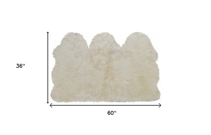 3' x 5' Trio Natural Sheepskin Area Rug