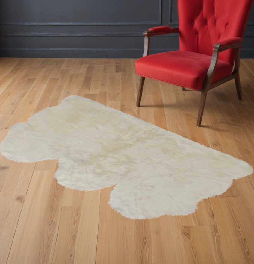 3' x 5' Trio Natural Sheepskin Area Rug