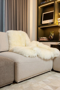 3' X 5' Natural Rectangular Sheepskin Area Rug 3