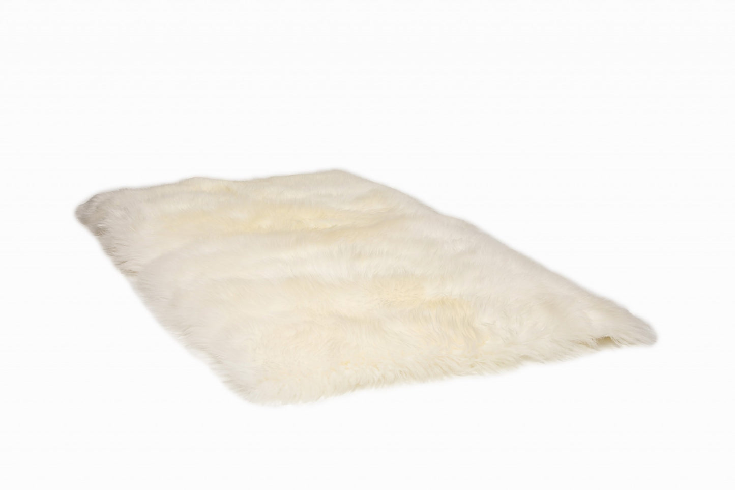 3' x 5' Natural Rectangular Off-White Sheepskin Area Rug