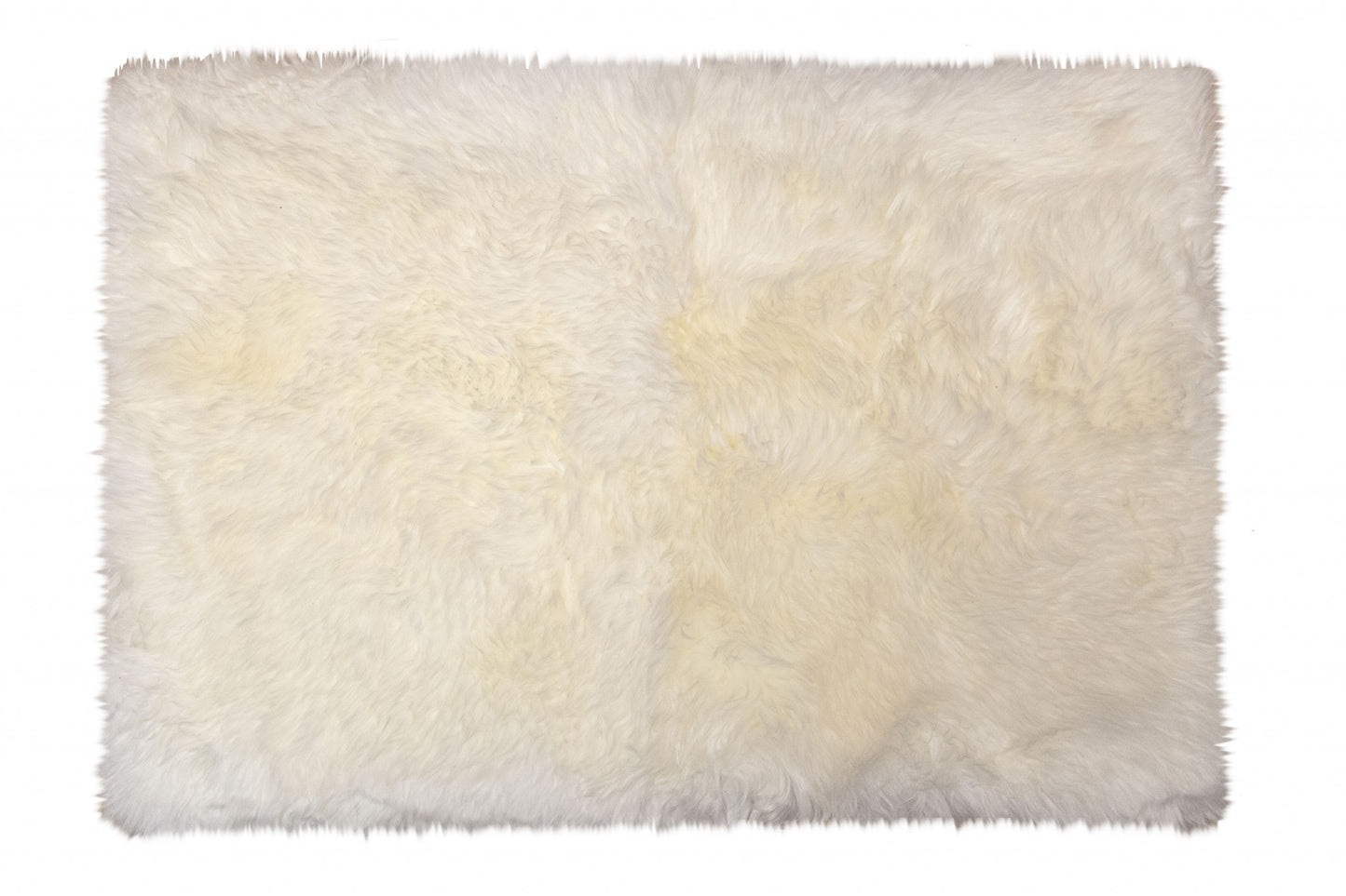 3' x 5' Natural Rectangular Off-White Sheepskin Area Rug