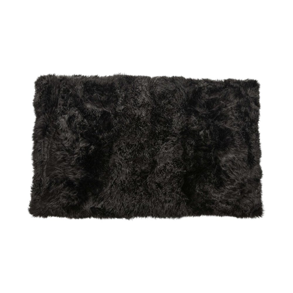 3' X 5' Black Natural Rectangular Sheepskin Area Rug