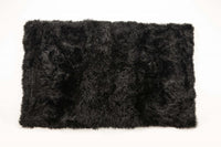 3' X 5' Black Natural Rectangular Sheepskin Area Rug 1