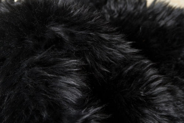 3' X 5' Black Natural Rectangular Sheepskin Area Rug alternate view