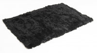 3' X 5' Black Natural Rectangular Sheepskin Area Rug 4