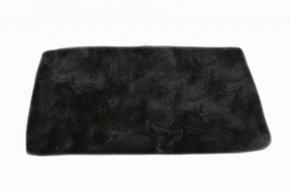 3' X 5' Black Natural Rectangular Sheepskin Area Rug