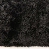3' X 5' Black Natural Rectangular Sheepskin Area Rug 7