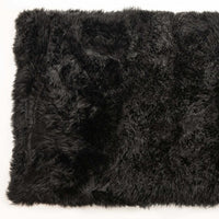 3' X 5' Black Natural Rectangular Sheepskin Area Rug 8