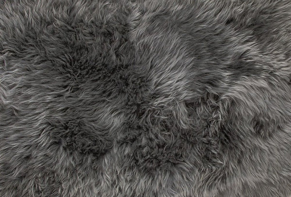3' X 5' Gray Natural Rectangular Sheepskin Area Rug alternate view