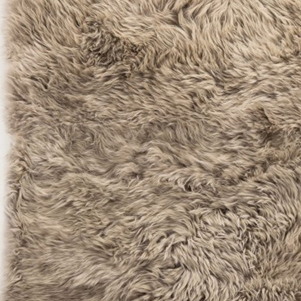 3' X 5' Taupe Natural Rectangular Sheepskin Area Rug