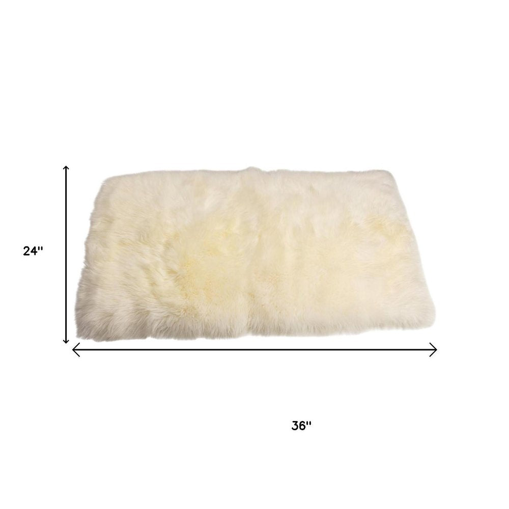 2' X 5' Natural Rectangular Sheepskin Area Rug