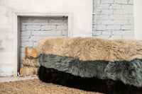 2' X 5' Black Natural Rectangular Sheepskin Area Rug 4
