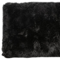 2' X 5' Black Natural Rectangular Sheepskin Area Rug 10