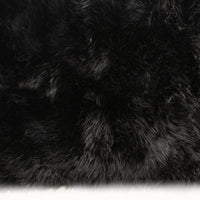 2' X 5' Black Natural Rectangular Sheepskin Area Rug 5