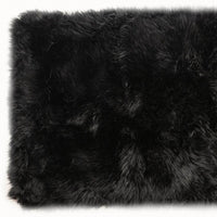 2' X 5' Black Natural Rectangular Sheepskin Area Rug 6