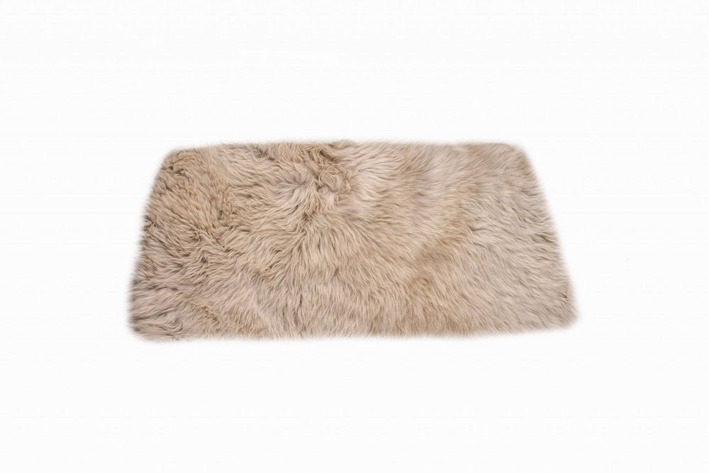 "Taupe Sheepskin Area Rug - 2' x 3' | Handcrafted | Luxurious Comfort"
