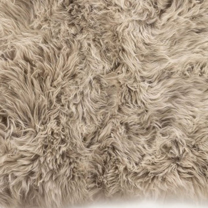 "Taupe Sheepskin Area Rug - 2' x 3' | Handcrafted | Luxurious Comfort"