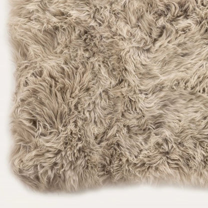 "Taupe Sheepskin Area Rug - 2' x 3' | Handcrafted | Luxurious Comfort"