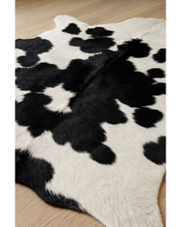 Black Cowhide Area Rug – Handwoven, Stain Resistant Hide Detail Close-Up — cowhide area rug 19
