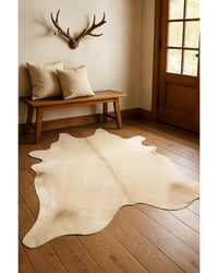 Natural Cowhide Rug – Handmade Luxury Area Accent in Lodge Entryway — cowhide area rug 40
