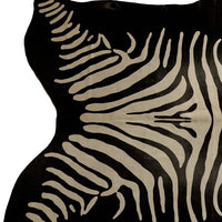 Cowhide Zebra Print Area Rug – Black & Off White, Handmade — cowhide area rug 4