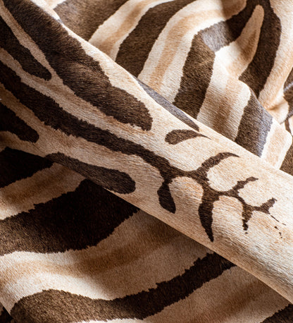 6' X 7' Zebra Chocolate And Natural Cowhide Handmade Area Rug