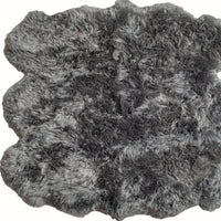 5' x 6' Grey Wool Sheepskin Handmade Area Rug — sheepskin area rug 3