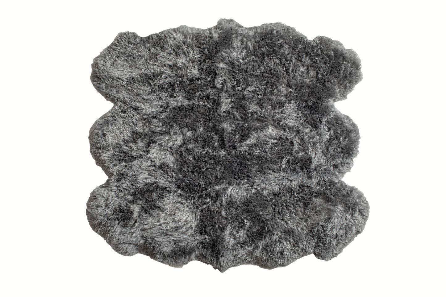 5' x 6' Gray Wool Sheepskin Handmade Rug