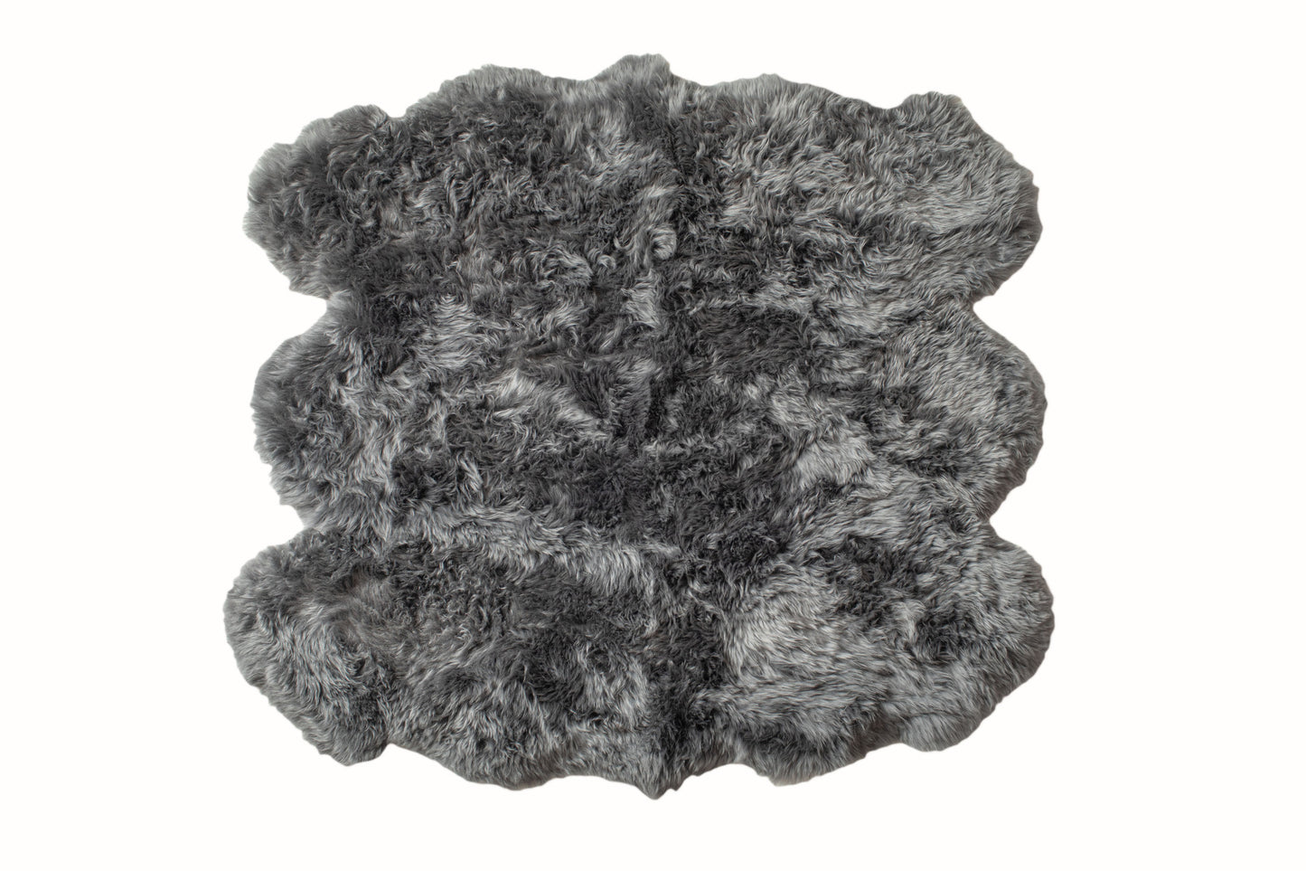 5' x 6' Gray Wool Sheepskin Handmade Rug