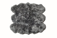 5' x 6' Grey Wool Sheepskin Handmade Area Rug — sheepskin area rug 4
