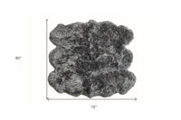 5' x 6' Grey Wool Sheepskin Handmade Area Rug — sheepskin area rug 5