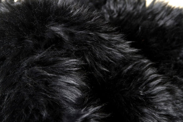 5' X 6' Black Wool Sheepskin Handmade Area Rug alternate view