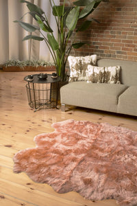 5' x 6' Pink Wool Sheepskin Handmade Area Rug — sheepskin area rug 1
