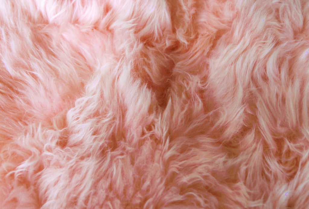 5' x 6' Pink Wool Sheepskin Handmade Rug