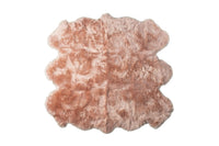 5' x 6' Pink Wool Sheepskin Handmade Area Rug — sheepskin area rug 3