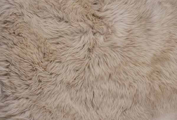 5' X 6' Taupe Wool Sheepskin Handmade Area Rug alternate view