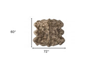 5' x 6' Taupe Wool Sheepskin Handmade Area Rug — sheepskin area rug 4