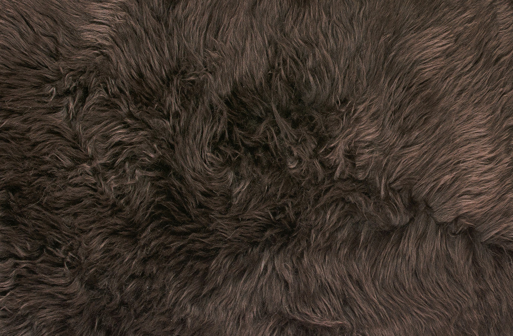 6' x 6' Chocolate Wool Sheepskin Handmade Area Rug