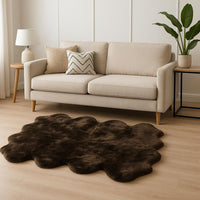 6' x 6' Chocolate Wool Sheepskin Handmade Area Rug — sheepskin area rug 5