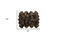 6' x 6' Chocolate Wool Sheepskin Handmade Area Rug — sheepskin area rug 3